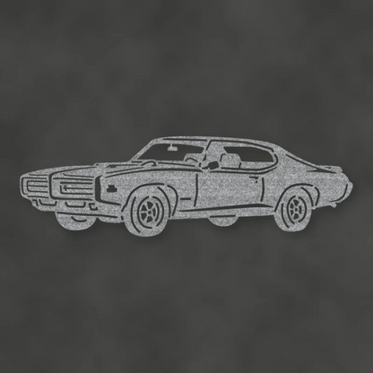 Pontiac Gto Judge 1969 Metal Wall Sign Raw Steel / Rust animated finish preview Shopify Ready.