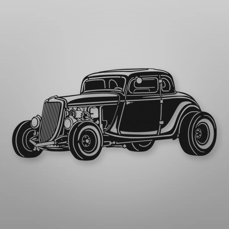 1934 Ford Coupe Hot Rod Silhouette shown in Matte Black powder coat finish.