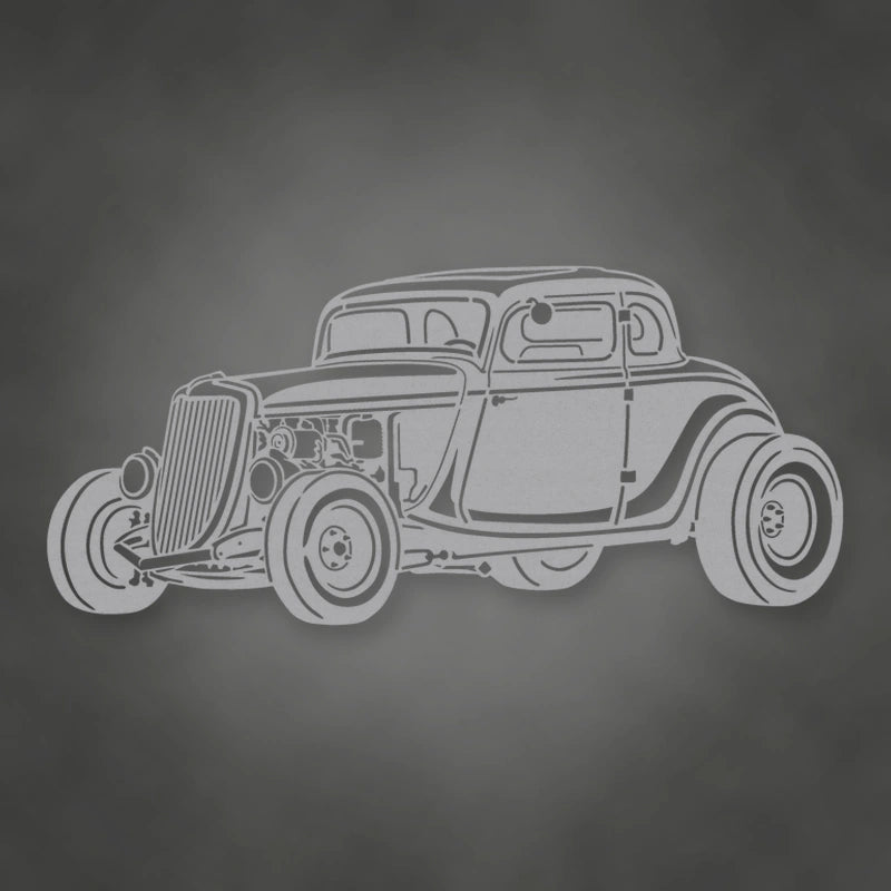 1934 Ford Coupe Hot Rod Silhouette shown in Metallic Silver powder coat finish.