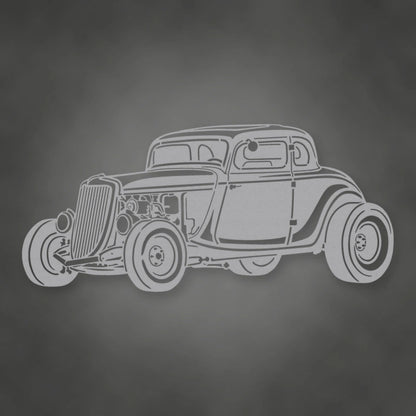 1934 Ford Coupe Hot Rod Silhouette shown in Metallic Silver powder coat finish.