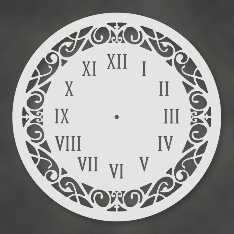 Classic Roman Numeral Metal Wall Clock shown in Gloss White powder coat finish.