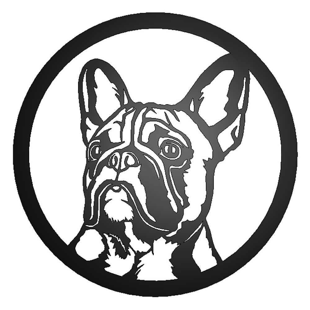 French Bulldog Silhouette Metal Sign