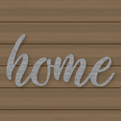 Home Script Metal Sign Raw Steel / Rust animated finish preview Shopify Ready.