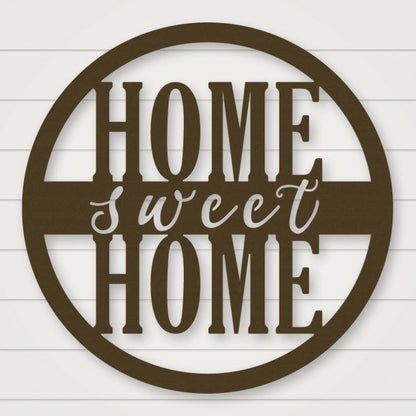 Home Sweet Home Sign - Script Style shown in Metallic Bronze powder coat finish.