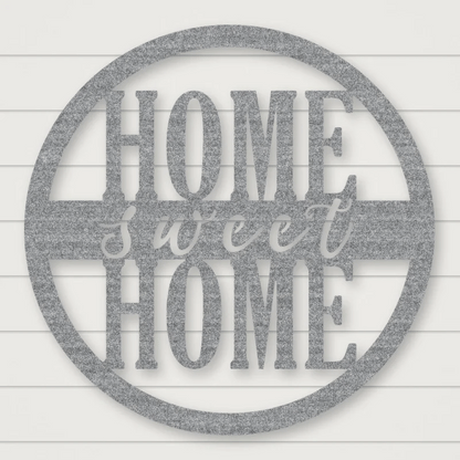 Home Sweet Home Sign - Script Style Raw Steel / Rust animated finish preview Shopify Ready.
