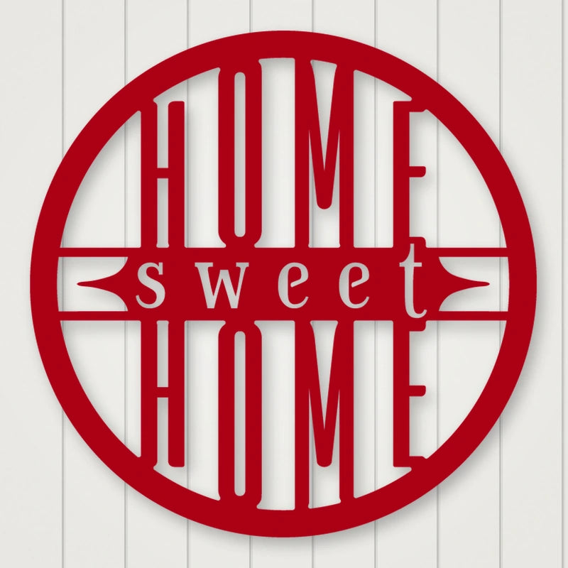 Home Sweet Home Sign - Bold Print shown in Gloss Red powder coat finish.
