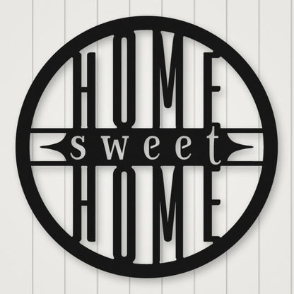 Home Sweet Home Sign - Bold Print shown in Matte Black powder coat finish.