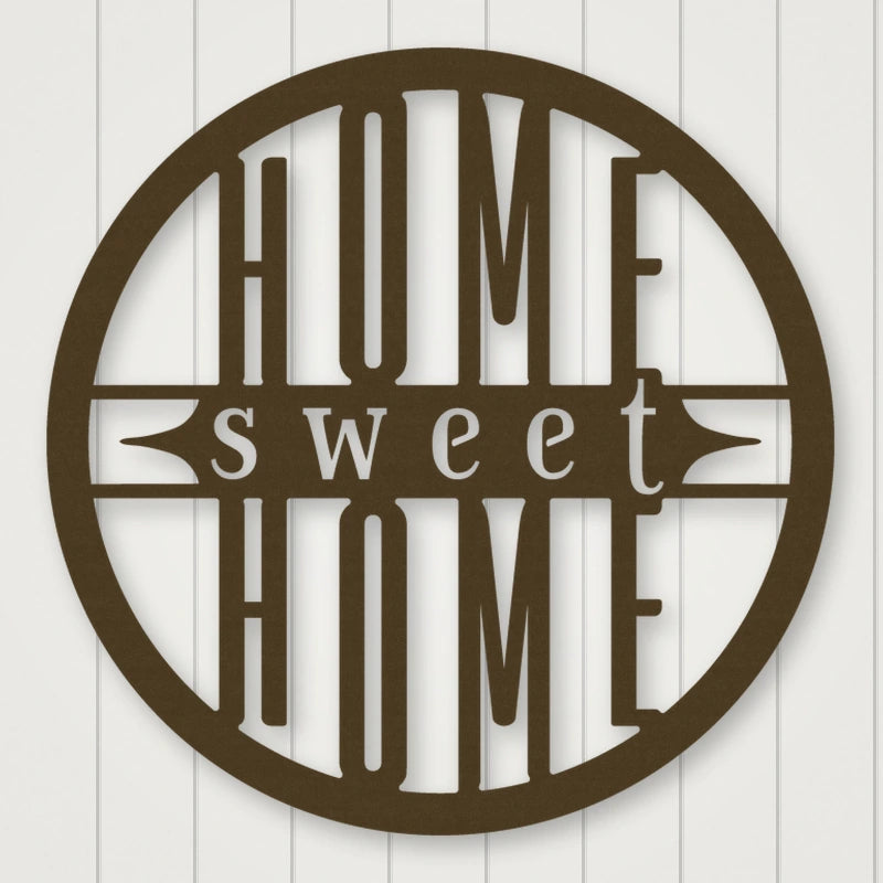 Home Sweet Home Sign - Bold Print shown in Metallic Bronze powder coat finish.