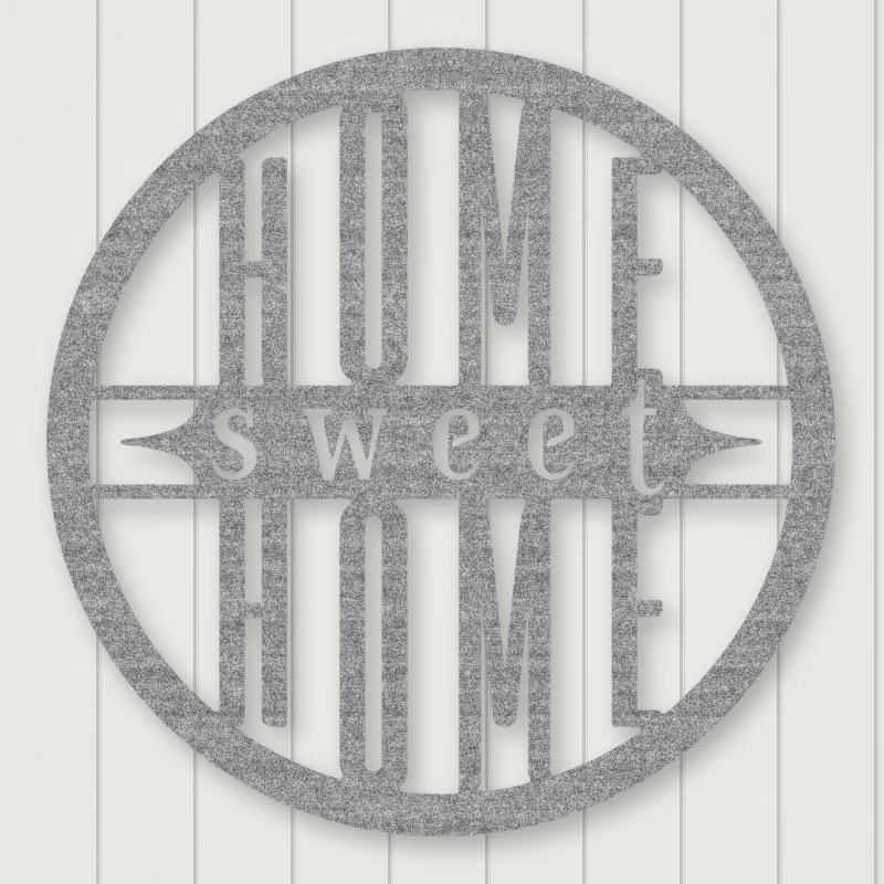 Home Sweet Home Sign - Bold Print Raw Steel / Rust animated finish preview Shopify Ready.