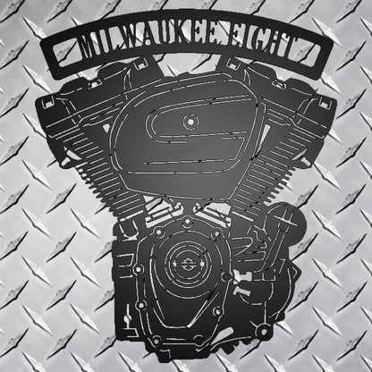 Milwaukee Eight Engine Metal Garage Sign