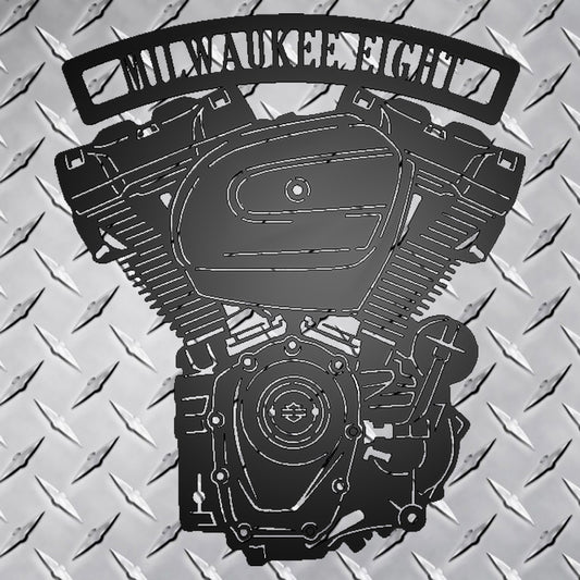 Milwaukee Eight Engine Metal Garage Sign