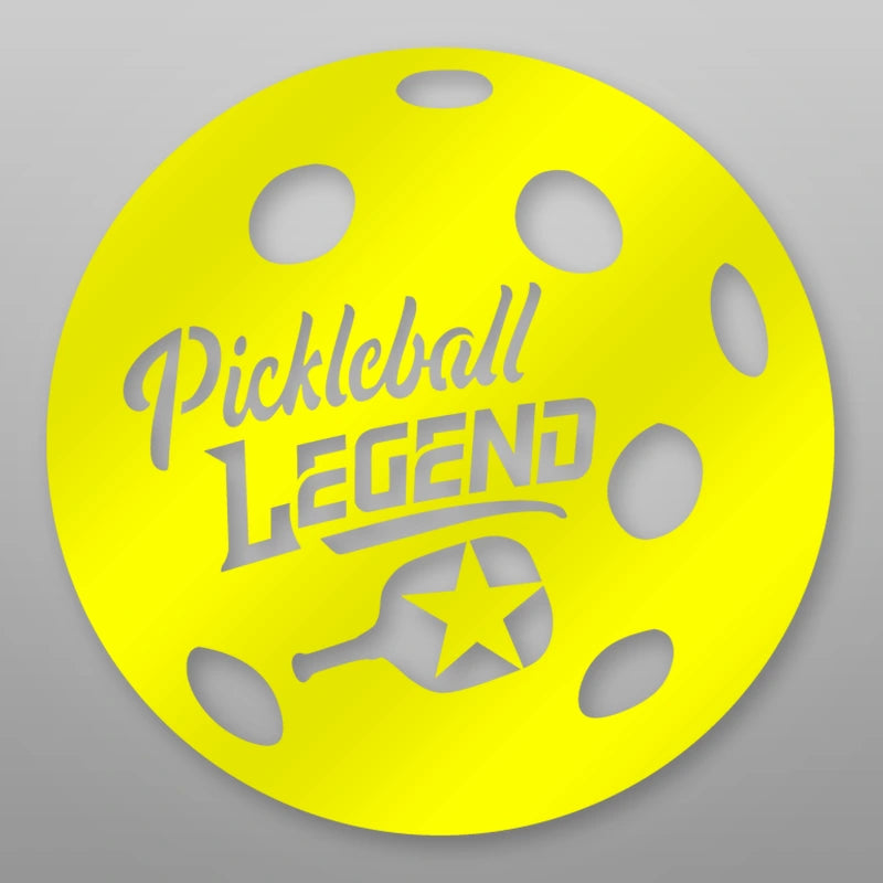 Pickleball Holiday Ornament shown in Yellow powder coat finish.