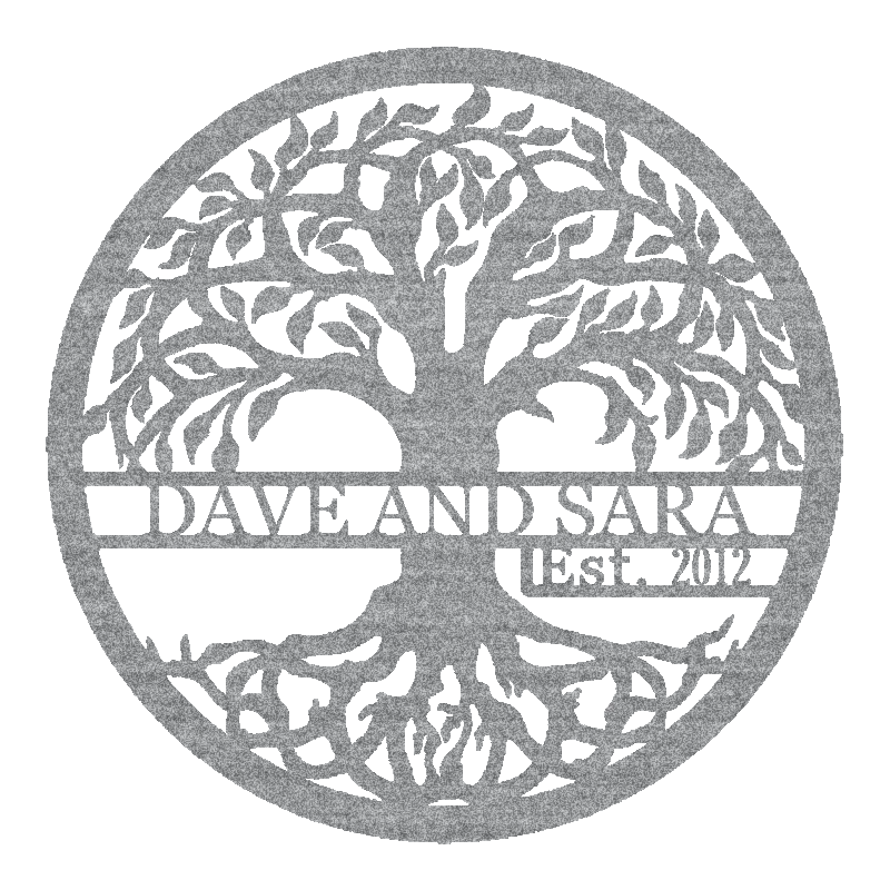 Tree Of Life With Established Date Personalized Name Metal Sign – Rustic Steel Décor