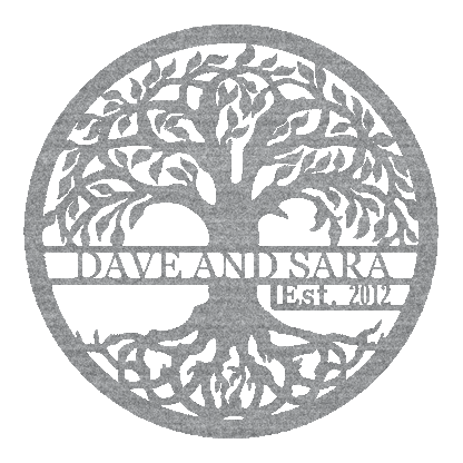 Tree Of Life With Established Date Personalized Name Metal Sign – Rustic Steel Décor