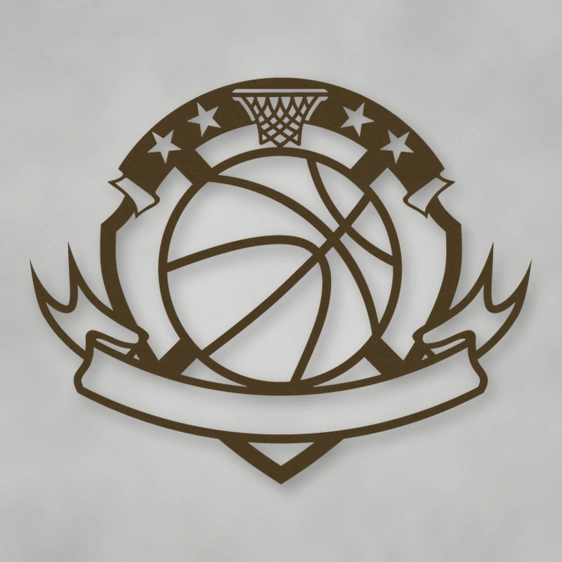 Personalized Basketball Sign shown in Metallic Bronze powder coat finish.