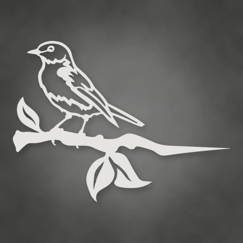 Bluebird Metal Bird Tree Sign shown in Gloss White powder coat finish.