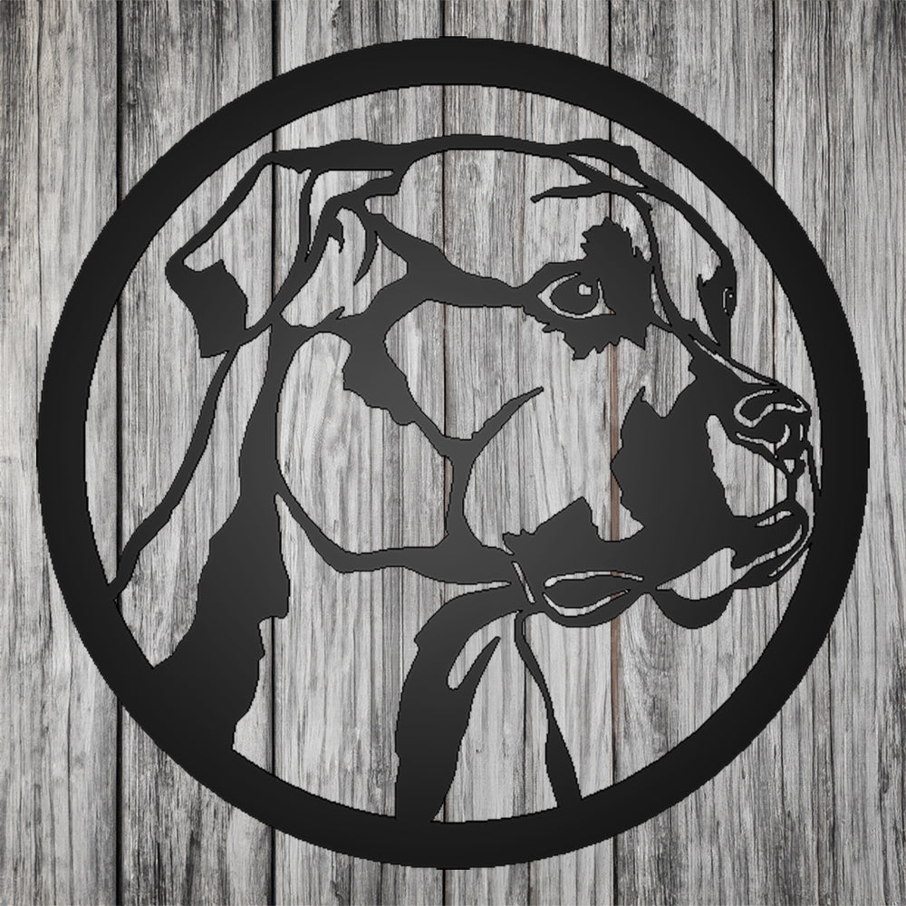 Boxer Dog Silhouette Metal Sign