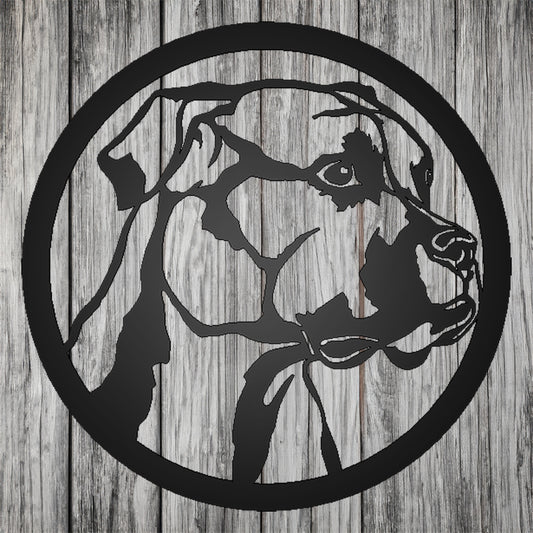 Boxer Dog Silhouette Metal Sign