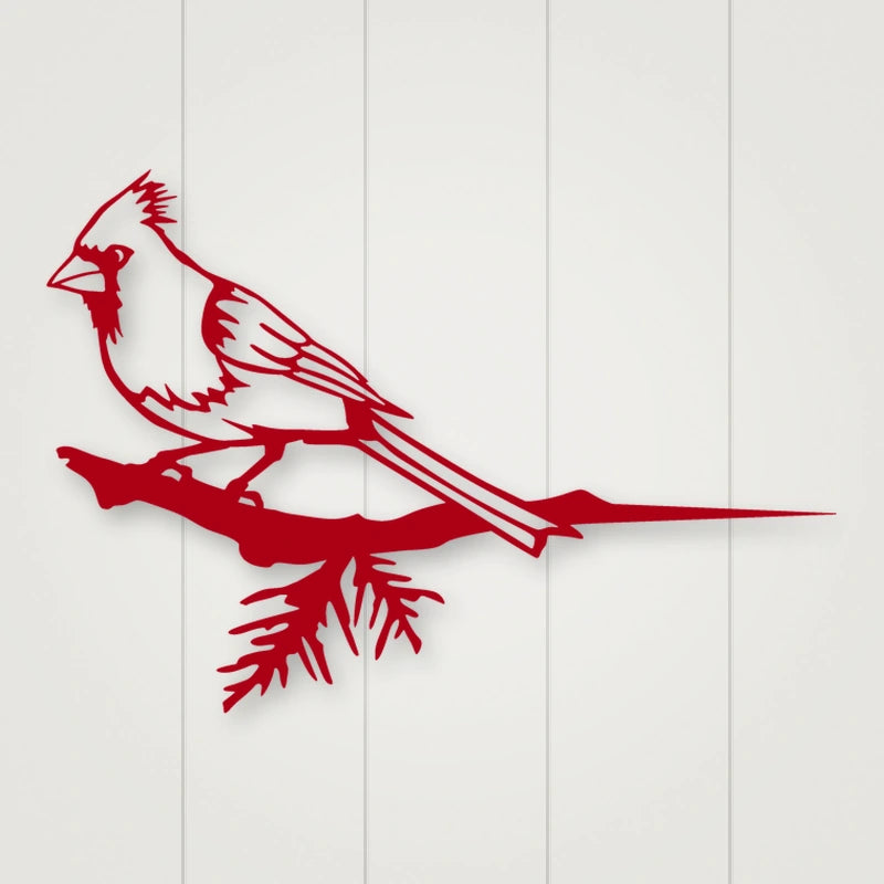 Cardinal Metal Tree Sign shown in Gloss Red powder coat finish.