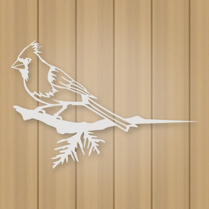 Cardinal Metal Tree Sign shown in Gloss White powder coat finish.
