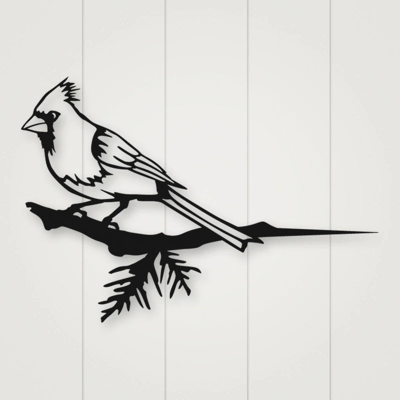 Cardinal Metal Tree Sign shown in Matte Black powder coat finish.