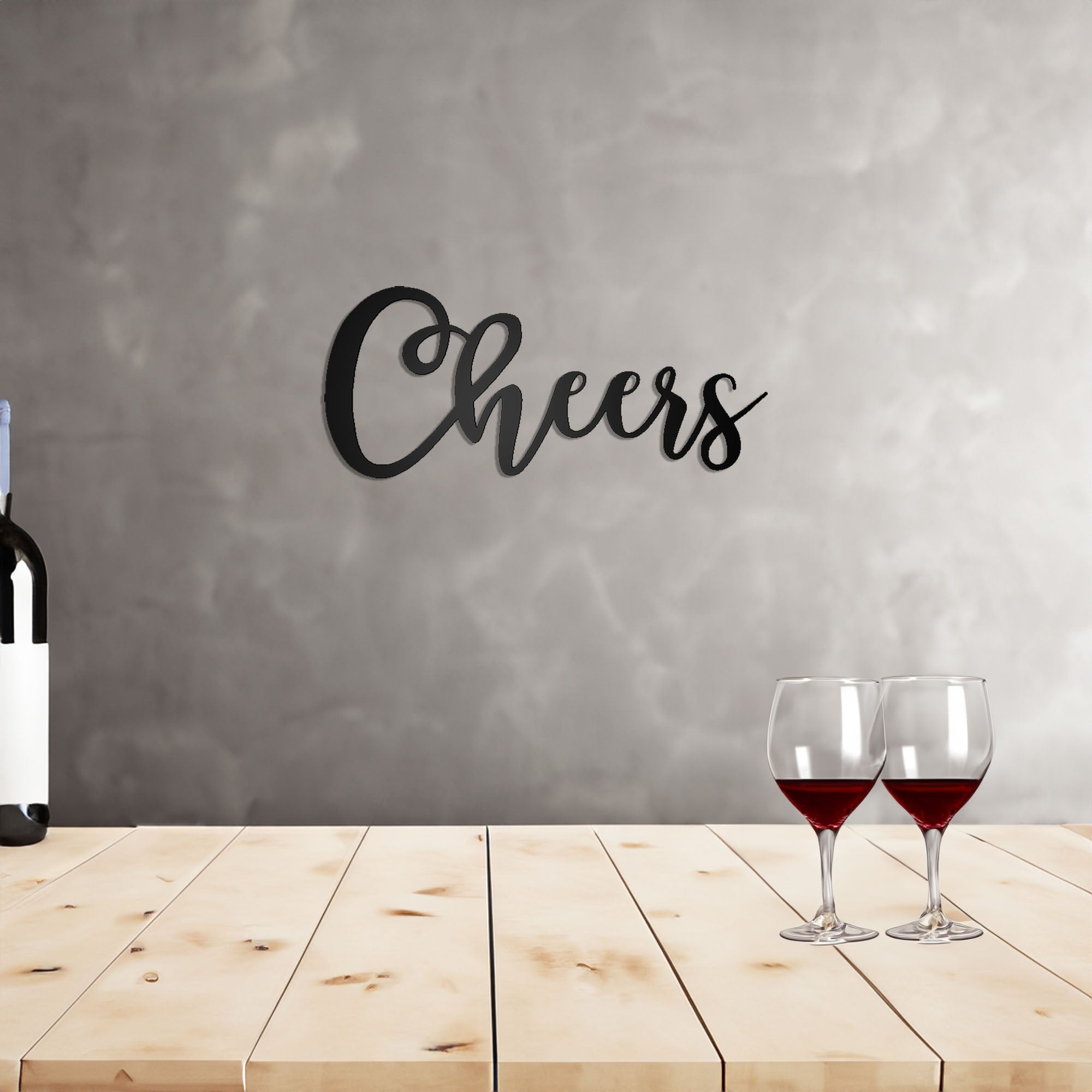 Cheers Script Metal Sign – Nightingale Metal Design