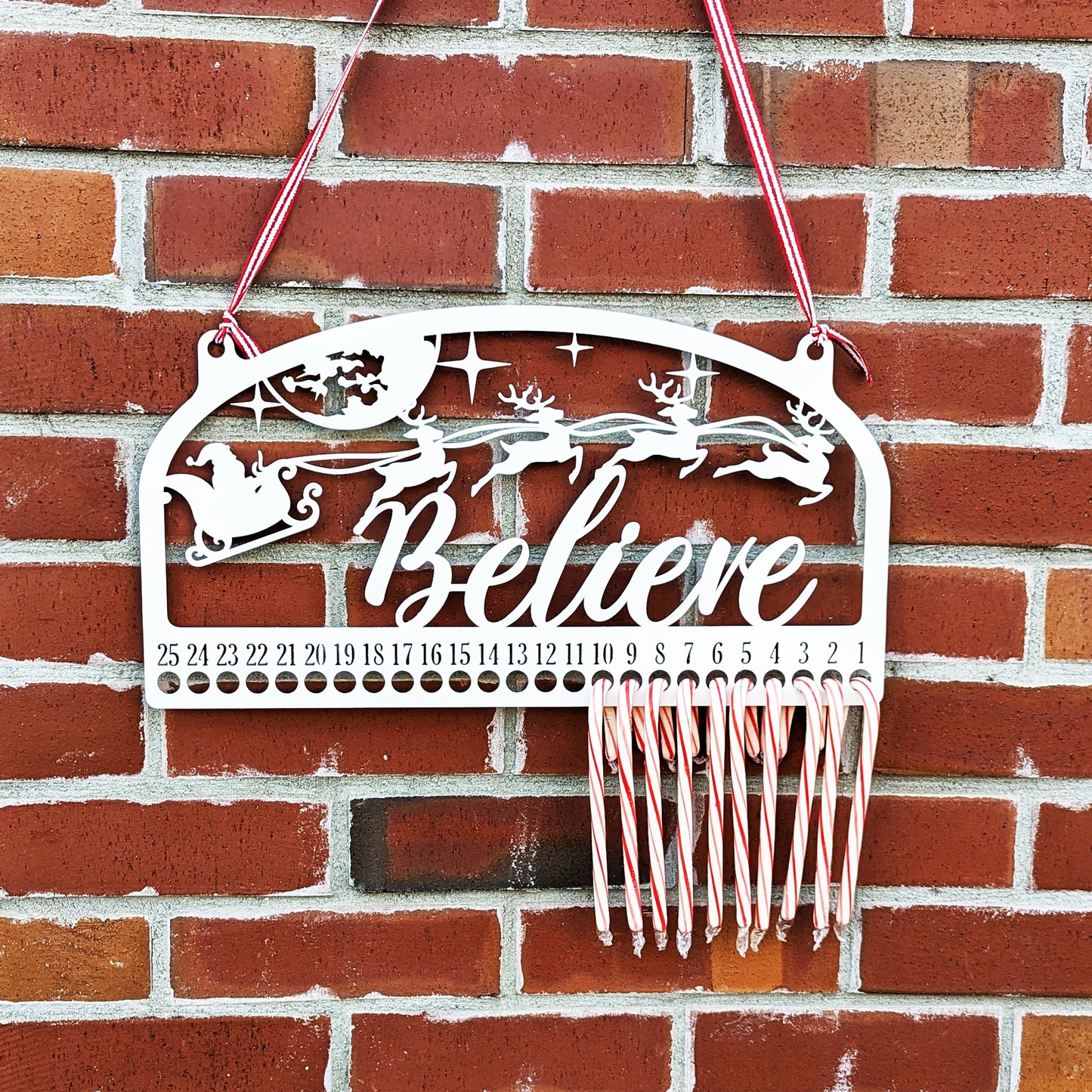 Christmas Countdown Believe Candy Cane Hanger