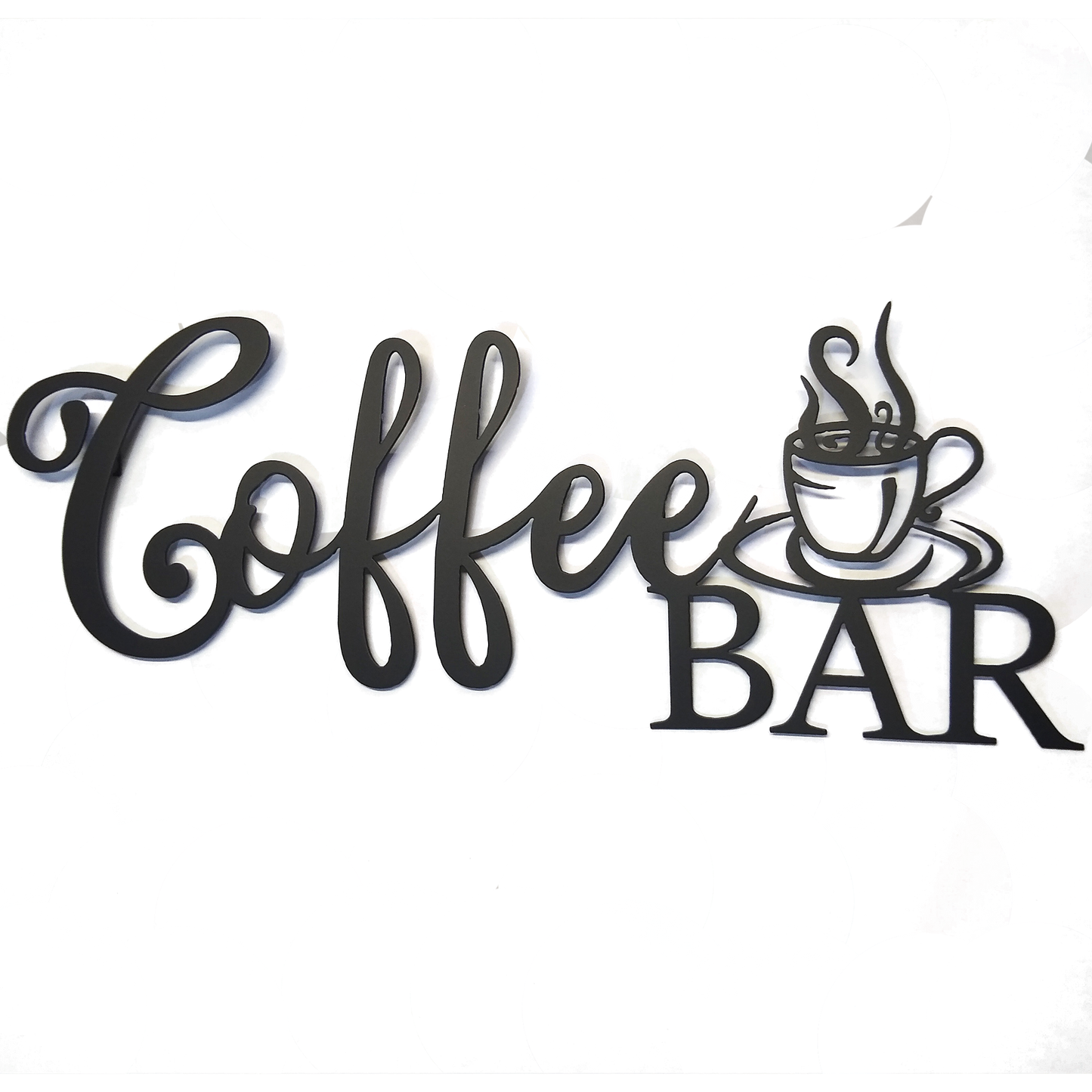 Coffee Bar Script Metal Sign - Modern Steel Wall Art