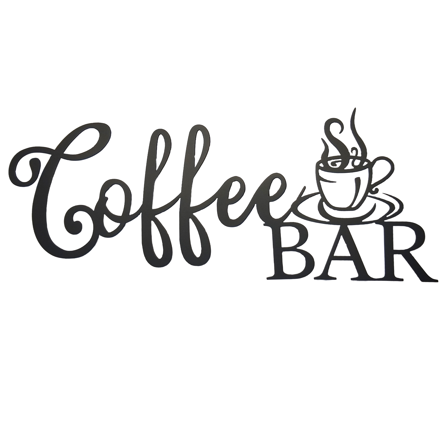 Coffee Bar Script Metal Sign - Modern Steel Wall Art