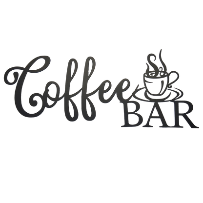 Coffee Bar Script Metal Sign - Modern Steel Wall Art
