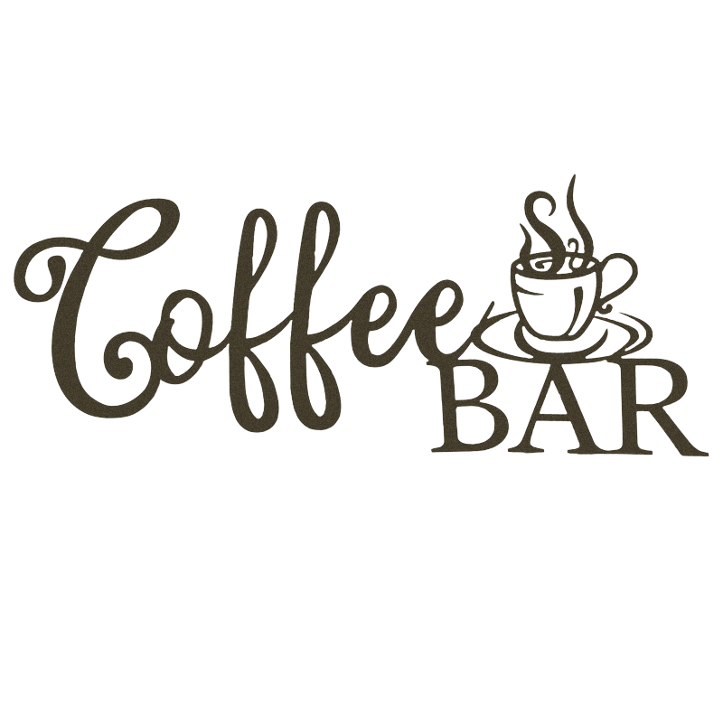 Coffee Bar Script Metal Sign - Modern Steel Wall Art