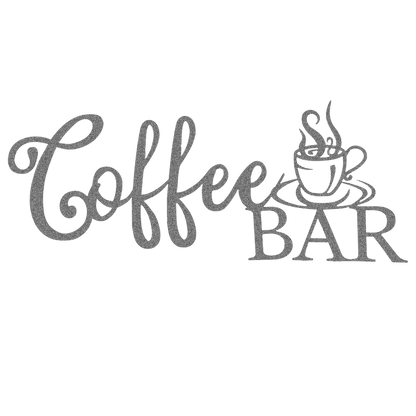 Coffee Bar Script Metal Sign - Modern Steel Wall Art