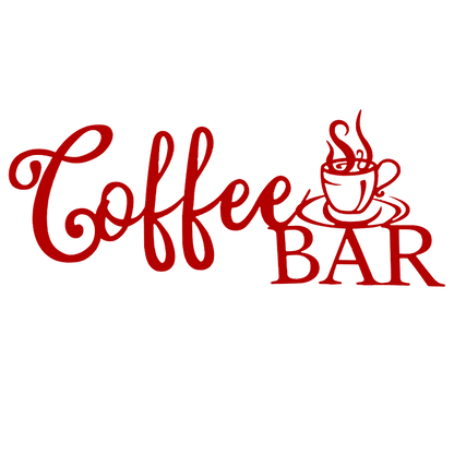 Coffee Bar Script Metal Sign - Modern Steel Wall Art