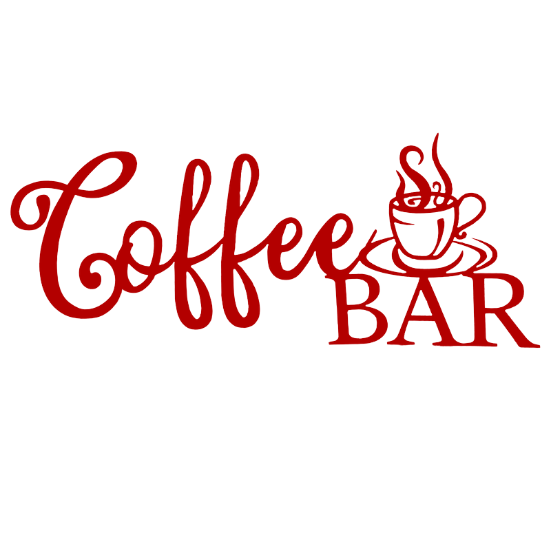 Coffee Bar Script Metal Sign - Modern Steel Wall Art