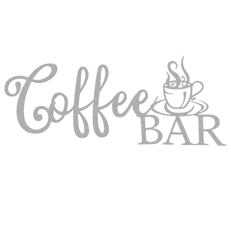 Coffee Bar Script Metal Sign - Modern Steel Wall Art