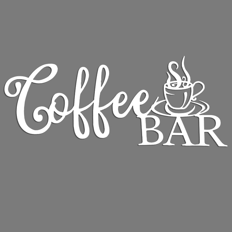 Coffee Bar Script Metal Sign - Modern Steel Wall Art