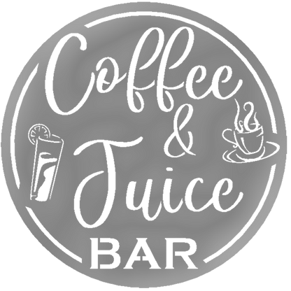 Coffee & Juice Bar Round Metal Wall Sign - Steel Wall Art for Homeowners or Business Owners