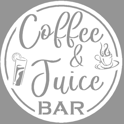 Coffee & Juice Bar Round Metal Wall Sign - Steel Wall Art for Homeowners or Business Owners