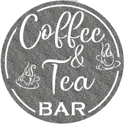 Coffee & Tea Bar Round Metal Wall Sign - Steel Wall Art for Homeowners or Business Owners