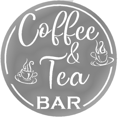 Coffee & Tea Bar Round Metal Wall Sign - Steel Wall Art for Homeowners or Business Owners