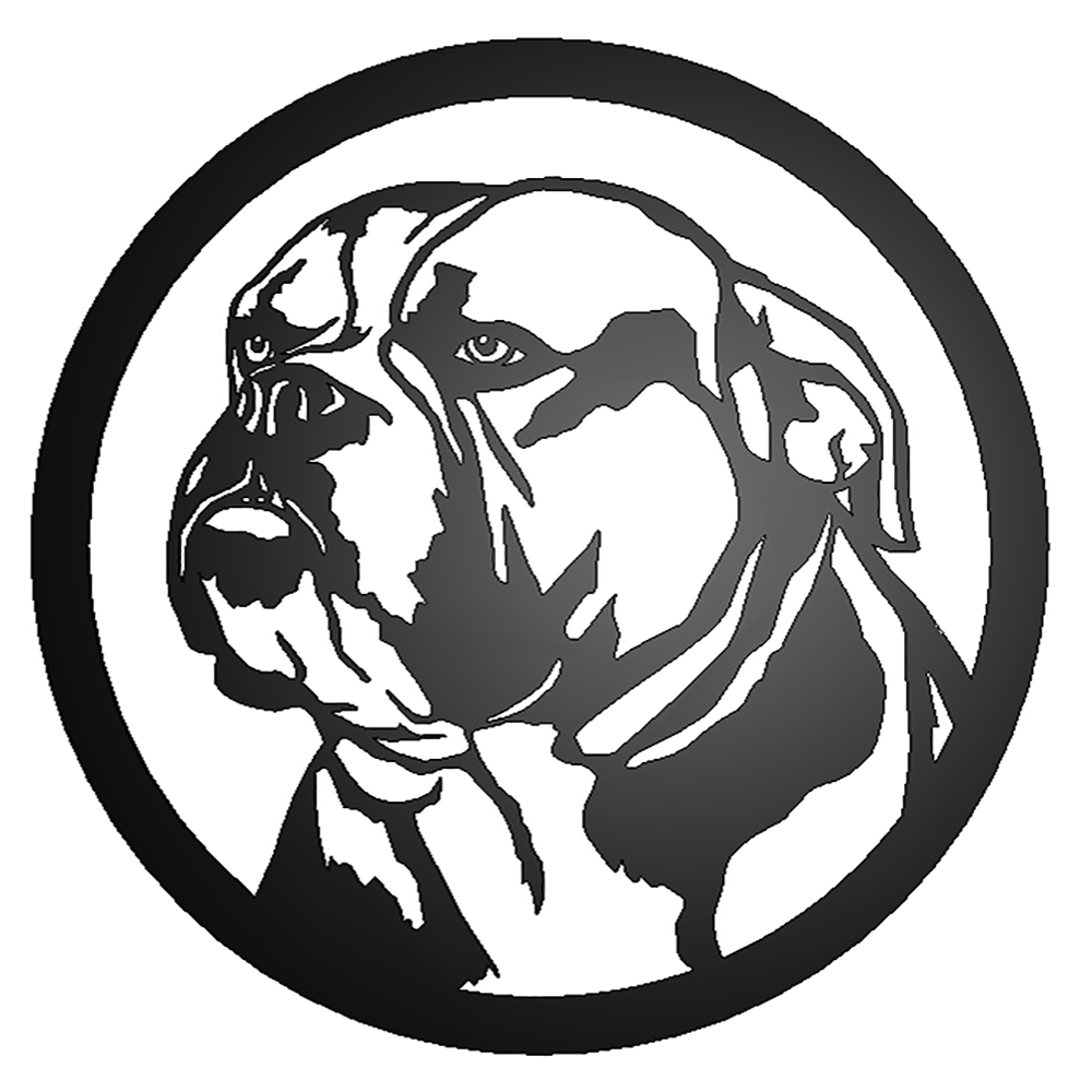 English Bulldog Silhouette Metal Sign