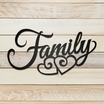 Family Script with Hearts
