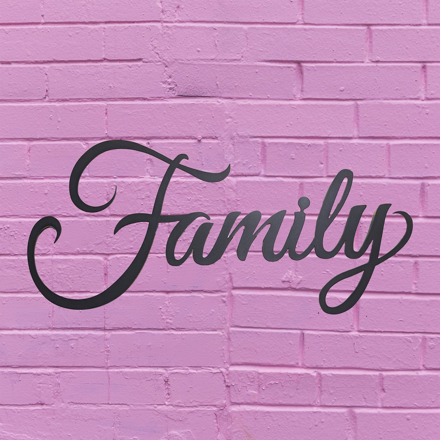 Family Script Metal Sign