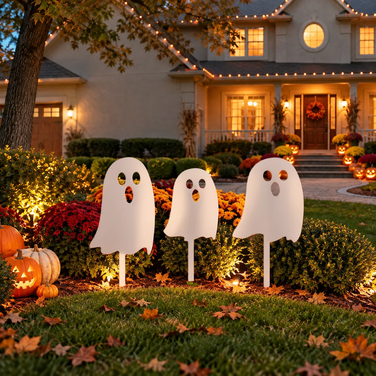 Ghosts - 3 Pack Metal Garden Ghosts - Spooky Steel Yard Decoration Set