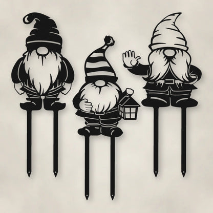Gnomes shown in Matte Black powder coat finish.