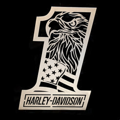 Harley Davidson 1 with Flag and Eagle – Nightingale Metal Design