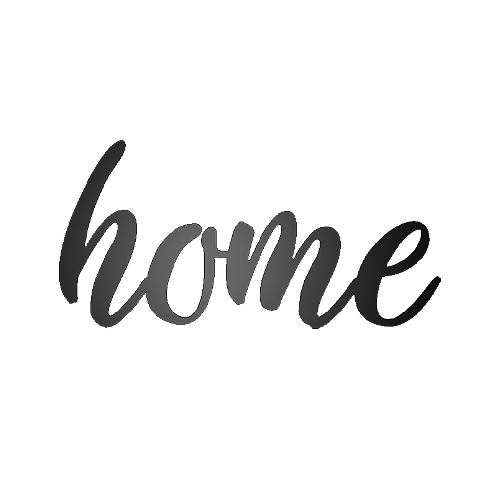 Home Script Metal Sign - Steel Home Wall Art