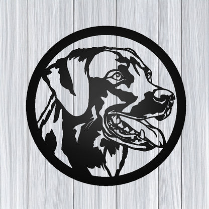 Labrador Dog Silhouette Metal Sign