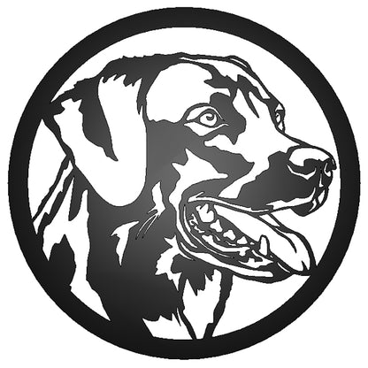 Labrador Dog Silhouette Metal Sign