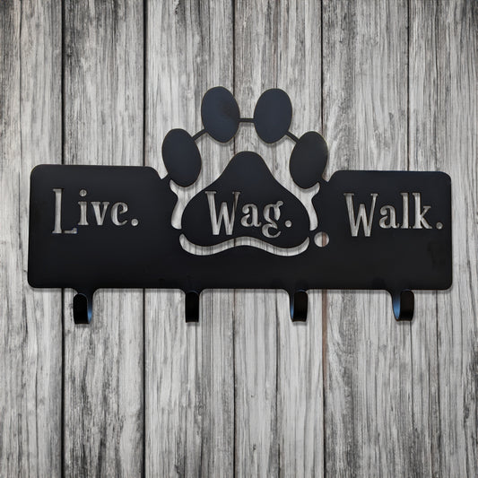 Dog Leash Hanger Live, Wag, Walk